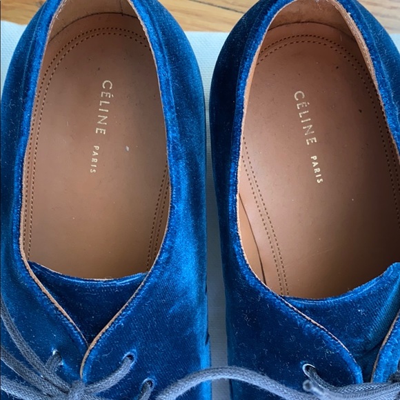 Céline blue velvet oxfords - Picture 2 of 3